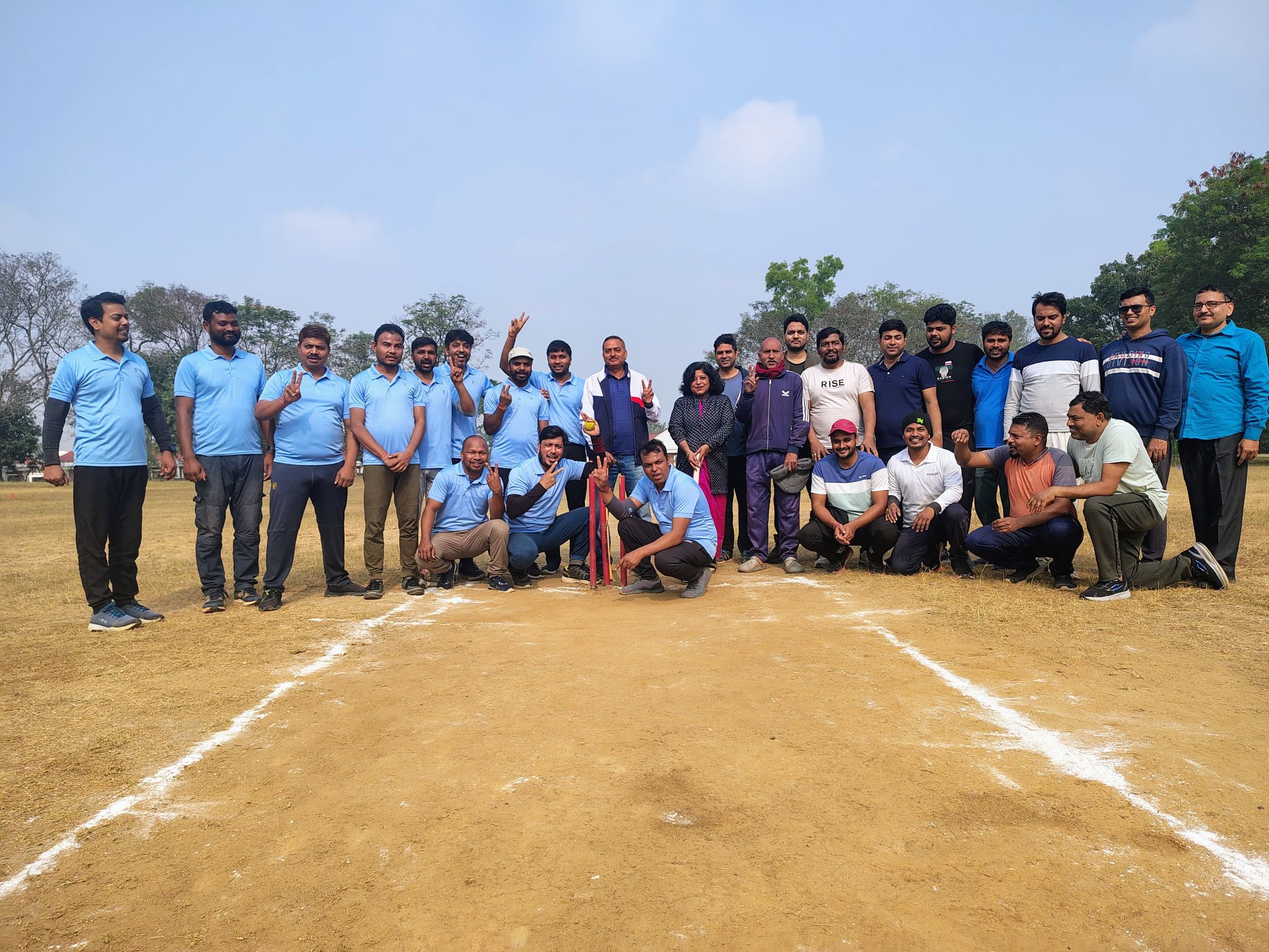 A thrilling cricket match was held between the employees of YSM and Marwari College at our college grounds. This was the second such match between the two institutions, showcasing their sporting spirit and camaraderie.